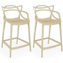 Ver imagem 1 de Kit 2 Banquetas Média Allegra 66cm Design Cozinha/bancada - Nude