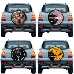 Capa Pneu Roda Estepe Chevrolet Spin Activ Universal com Cadeado Anti Furto Aro 14 à 16 Carrhel 4XX  - 4