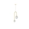 Pendente Luminária Dupla Duno Globo de Vidro - Dourado - 1