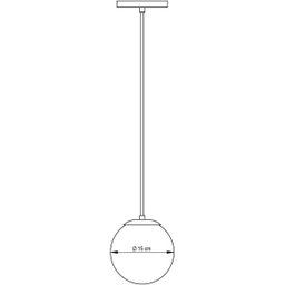 Pendente Luminária Oak Esfera/ Bola/ Globo de Vidro - Preto - 2
