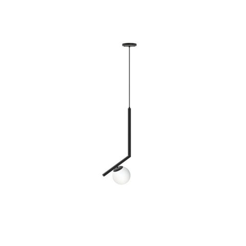 Pendente Luminária Omen Esfera/ Bola/ Globo de Vidro - Preto