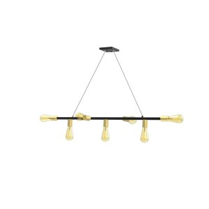 Pendente Luminária Industrial Luke - Preto e Dourado
