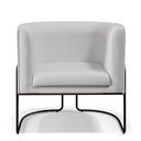 Ver imagem 5 de Poltrona Decorativa Fixa Base De Aço Preto Betina D02 Corano Branco C-12 - Lyam Decor