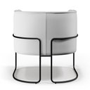 Ver mais imagens de Poltrona Decorativa Fixa Base De Aço Preto Betina D02 Corano Branco C-12 - Lyam Decor