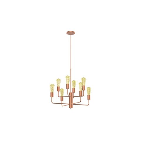 Pendente Lustre Emma 8 Soquetes - Cobre