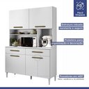 Ver imagem 3 de Armário Ceará 4 Portas 2 Gavetas em Mdp Kaiki Móveis Branco