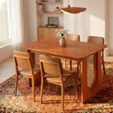 Ver imagem 1 de Conjunto Sala de Jantar 1 Mesa Retangular Tali 130cm 4 Cadeiras Miriti CabeCasa MadeiraOriginals