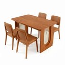 Ver imagem 3 de Conjunto Sala de Jantar 1 Mesa Retangular Tali 130cm 4 Cadeiras Miriti CabeCasa MadeiraOriginals