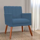 Ver imagem 2 de Poltrona Decorativa Cecilia Pés Palito Suede Azul Marinho - DS Estofados