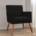 Ver imagem 2 de Poltrona Decorativa Cecilia Pés Palito Suede Preto - DS Estofados