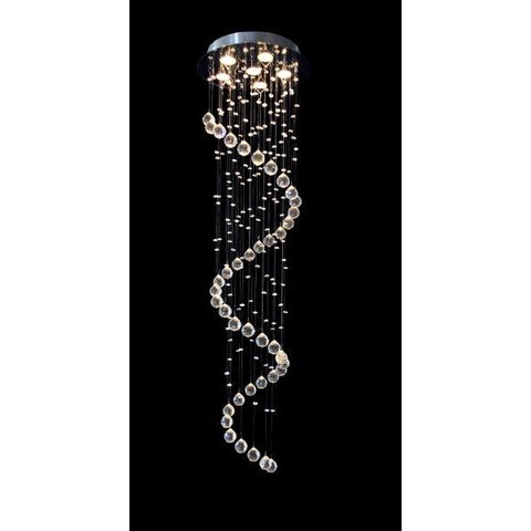 Plafon Redondo de Cristal Caracol/ Espiral/ Cascata - 60cm