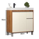 Ver imagem 2 de Gabinete de Banheiro 80cm com Lavatório Ref 870 Cewal - Amendoa/off White
