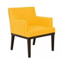 Ver imagem 1 de Poltrona Decorativa Vitória Sala e Recepção Corino Amarelo - DS Móveis