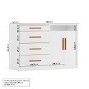 Ver imagem 3 de Cômoda Infantil 2 Portas 4 Gavetas Casulo Casatema MadeiraOriginals Branco