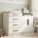 Ver imagem 1 de Cômoda Infantil 2 Portas 4 Gavetas Casulo Casatema MadeiraOriginals Branco