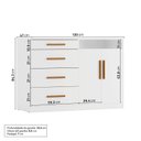 Ver imagem 3 de Cômoda Infantil 2 Portas 4 Gavetas Casulo Casatema MadeiraOriginals Branco