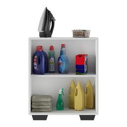 Armário Lavanderia com 2 Portas Multimóveis MP5023 Branco/Preto - 4