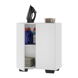 Armário Lavanderia com 2 Portas Multimóveis MP5023 Branco/Preto - 2