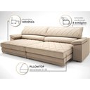 Ver imagem 5 de Sofá de Duplo Molejo com Carregador Usb, Retrátil e Reclinável Valencia 2,90m Linho Soft Bege-