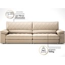 Ver imagem 4 de Sofá de Duplo Molejo com Carregador Usb, Retrátil e Reclinável Valencia 2,90m Linho Soft Bege-