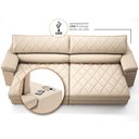 Ver imagem 7 de Sofá de Duplo Molejo com Carregador Usb, Retrátil e Reclinável Valencia 2,90m Linho Soft Bege-