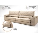 Ver imagem 3 de Sofá de Duplo Molejo com Carregador Usb, Retrátil e Reclinável Valencia 2,90m Linho Soft Bege-