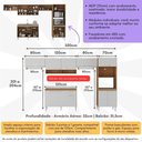 Ver imagem 3 de Armário de Cozinha Modulada com Balcão de Pia e Torre Quente Paris Multimóveis Mp2224 Rustic/