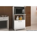 Ver imagem 1 de Balcão de Escritório Multiuso BL-3301 c/ 2 Portas e 2 Nichos 60cm Branco - Tecno Mobili