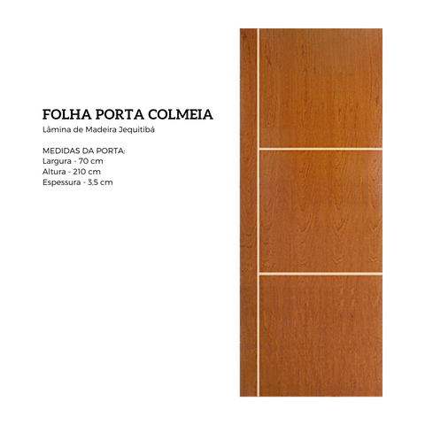 Porta Madeira Modelo Colmeia Frisada 4000 - 70x210 X 3,5 Jequitibá - Alamo -