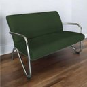 Ver imagem 3 de Kit Namoradeira + 2 Poltronas Decorativa Bela Suede Verde Braço Cromado
