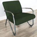 Ver imagem 6 de Kit Namoradeira + 2 Poltronas Decorativa Bela Suede Verde Braço Cromado