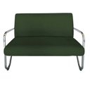 Ver imagem 2 de Kit Namoradeira + 2 Poltronas Decorativa Bela Suede Verde Braço Cromado