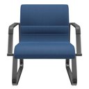 Ver imagem 1 de Cadeira de Escritório Recepção com Braço Fixa Preta Lev P03 Crepe Azul - Lyam Decor