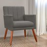 Kit 2 Poltronas Decorativas Cecilia Pés Palito Suede Cinza - Ds Estofados - 3
