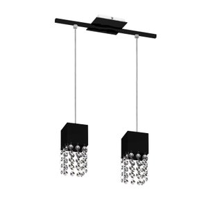 Lustre Pendente 3292 Para 2 Lâmpadas Soquete E27 Cor Preta