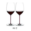 Ver imagem 6 de Kit 2 Taças Vinho Riedel Fatto a Mano Merlot Haste Colorida Cor:rosa