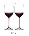 Ver imagem 6 de Kit 2 Taças Vinho Riedel Fatto a Mano Merlot Haste Colorida Cor:rosa