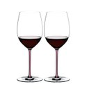 Ver imagem 1 de Kit 2 Taças Vinho Riedel Fatto a Mano Merlot Haste Colorida Cor:rosa