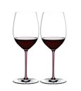 Ver imagem 1 de Kit 2 Taças Vinho Riedel Fatto a Mano Merlot Haste Colorida Cor:rosa