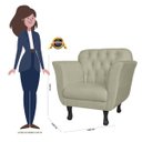 Ver imagem 5 de Poltrona Decorativa Pés Luis XV Suede Bege - DS Estofados