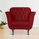 Ver imagem 2 de Poltrona Decorativa Pés Luis XV Suede Bordô - DS Estofados