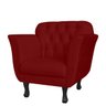 Poltrona Decorativa Pés Luis XV Suede Bordô - DS Estofados - 1