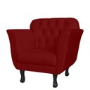 Ver imagem 1 de Poltrona Decorativa Pés Luis XV Suede Bordô - DS Estofados