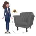 Ver imagem 5 de Poltrona Decorativa Pés Luis XV Suede Cinza - DS Estofados