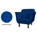 Ver imagem 4 de Poltrona Decorativa Pés Luis XV Suede Azul Marinho - DS Estofados