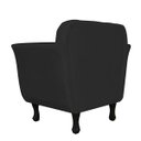 Ver imagem 3 de Poltrona Decorativa Pés Luis XV Suede Preto - DS Estofados