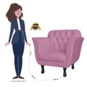 Ver imagem 5 de Poltrona Decorativa Pés Luis XV Suede Rosa - DS Estofados
