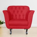 Ver imagem 2 de Poltrona Decorativa Pés Luis XV Suede Vermelho - DS Estofados