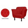 Poltrona Decorativa Pés Luis XV Suede Vermelho - DS Estofados - 4