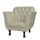 Ver imagem 2 de Kit 2 Poltronas Decorativas Pés Luis xv Suede Bege - Ds Estofados